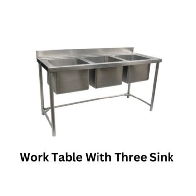Work Table With Three Sink